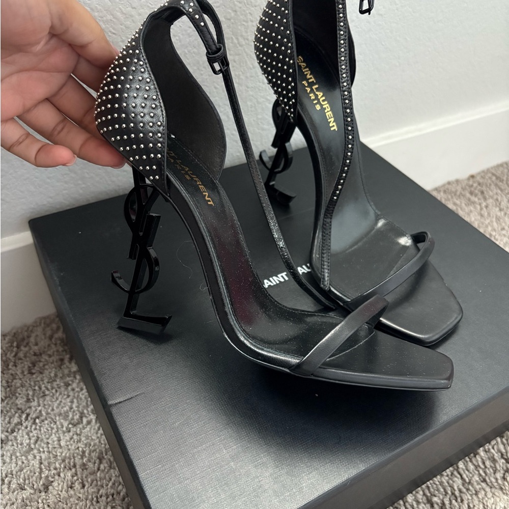 Saint Laurent Black Heels with Silver Studs